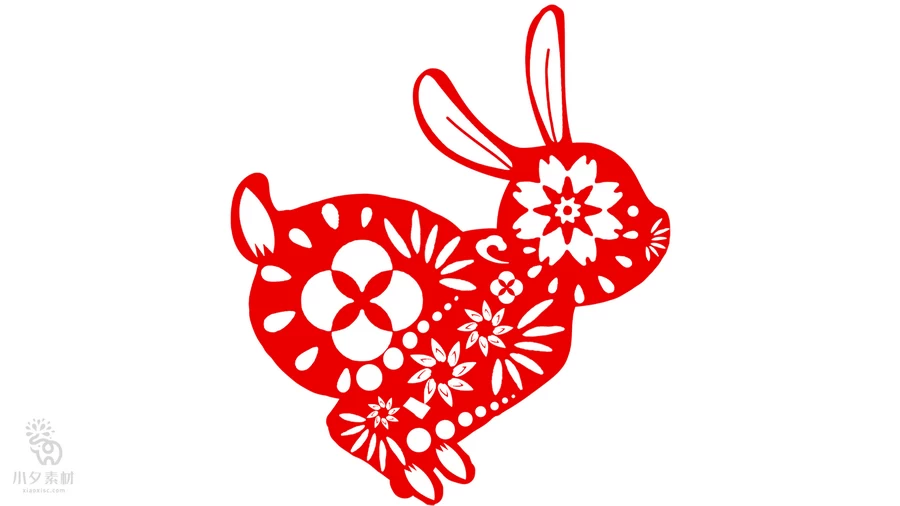 2023年兔年新年春节金箔剪纸雕刻元素图案图形png免扣PSD设计素材【021】